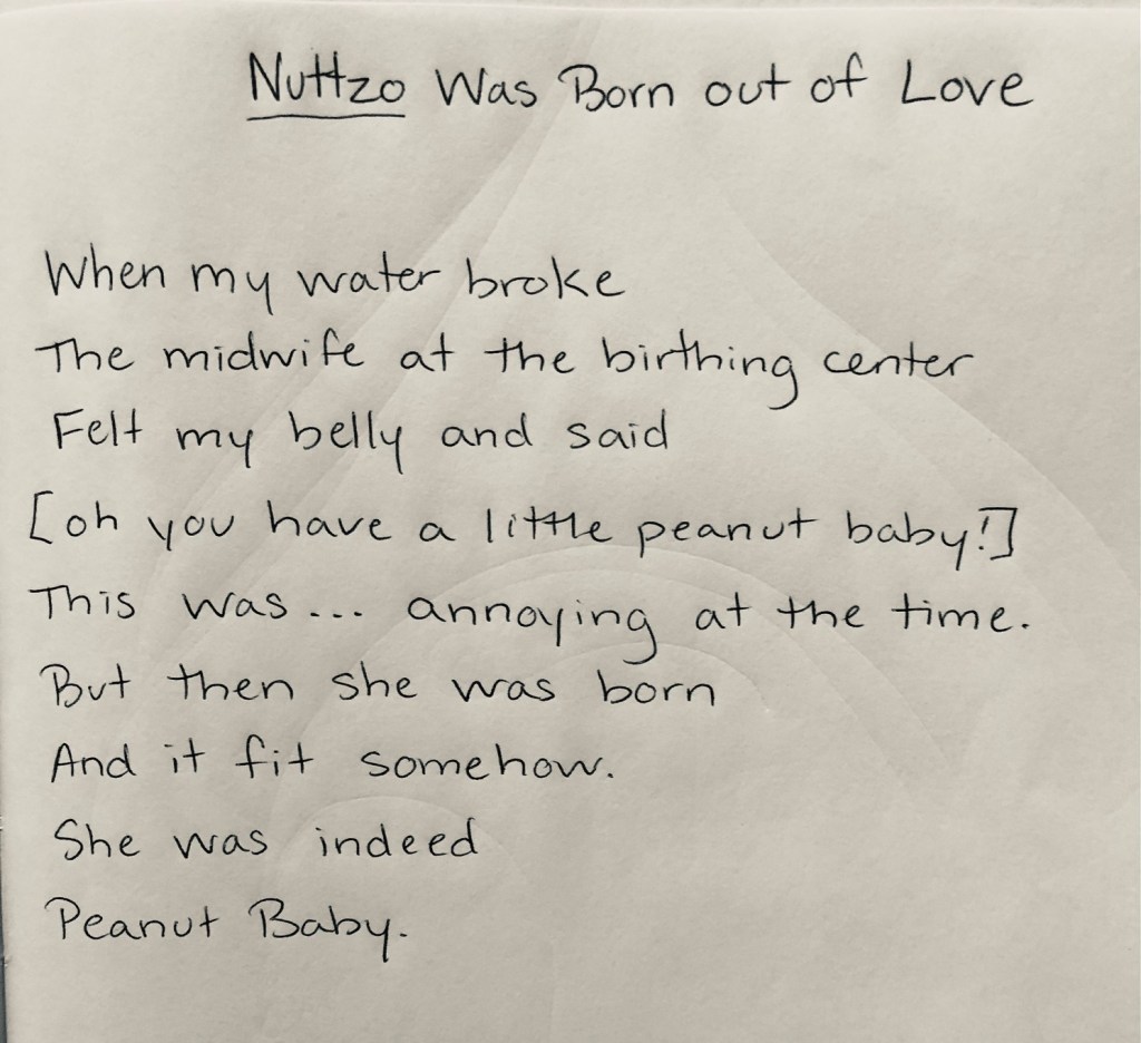 notes from Molly Roy's process creating her piece for this project. The notes contain the words for Molly's prologue.