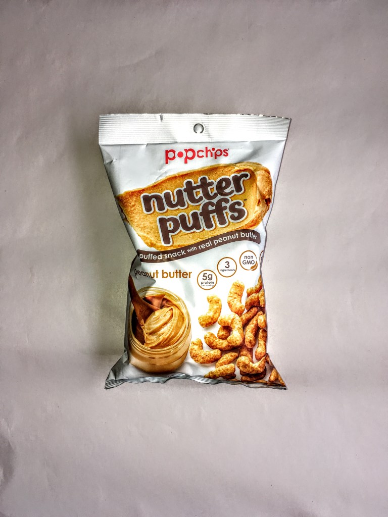 A bag of nutter puffs, front view.